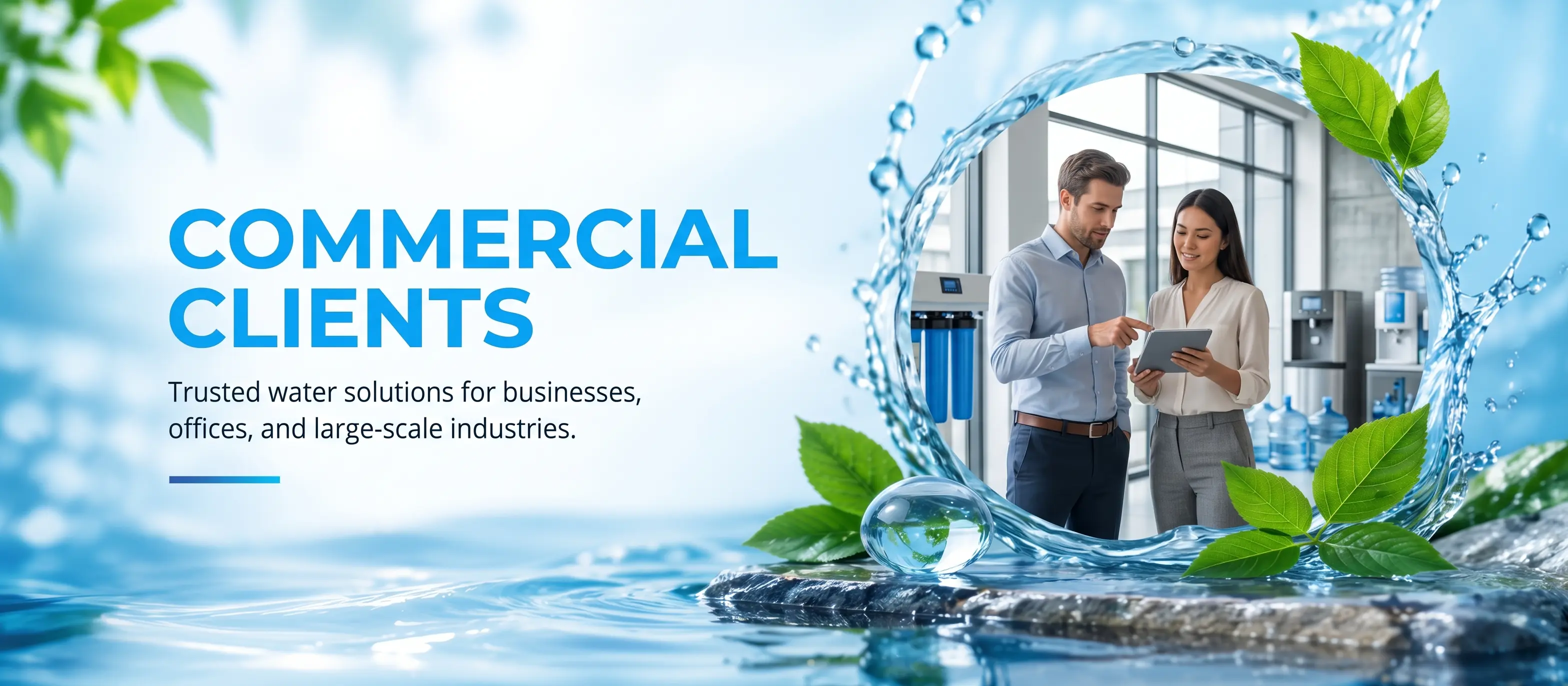 Commercial clients: trusted water solutions for businesses, offices, and industries